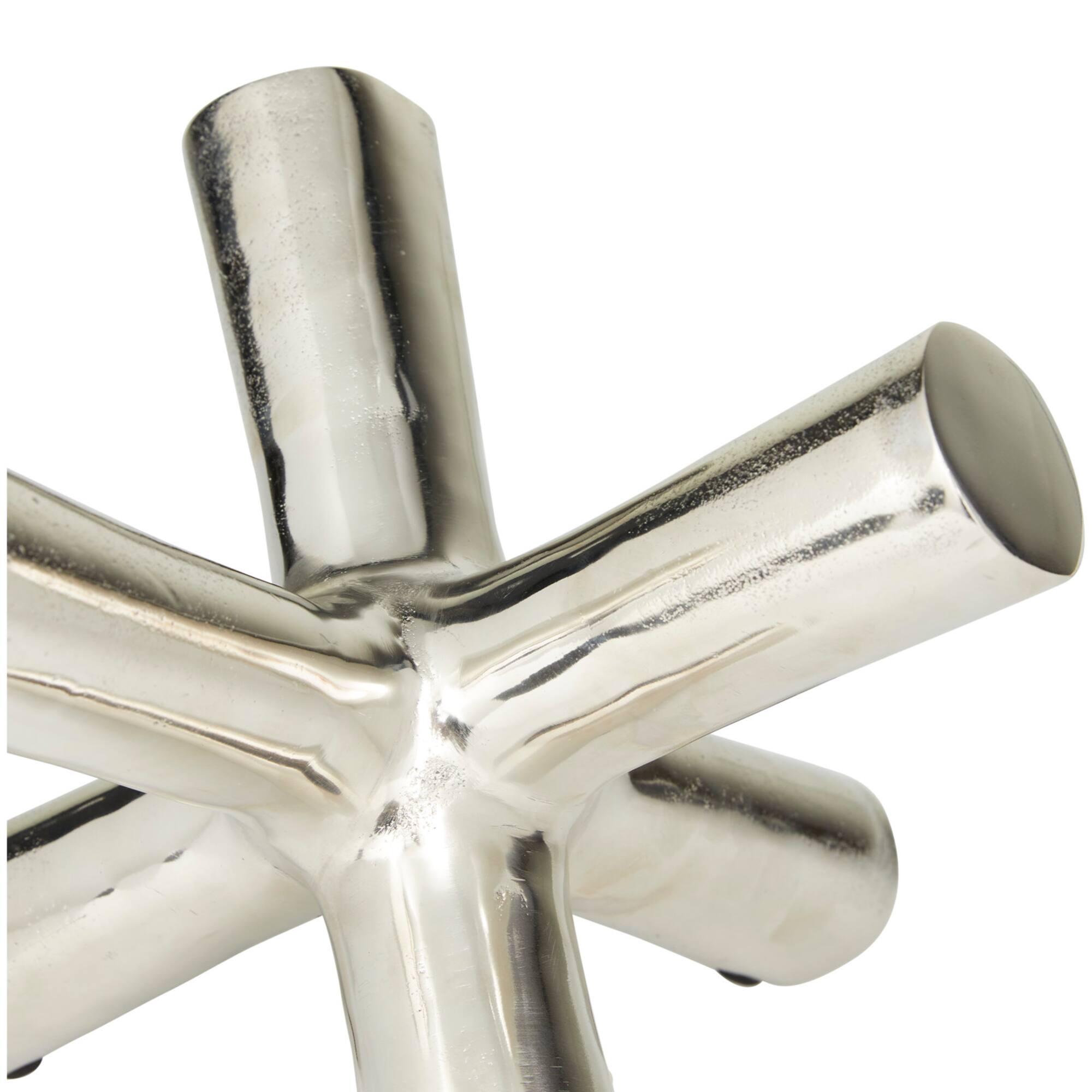 10.5" Silver Aluminum Jack Abstract Sculpture